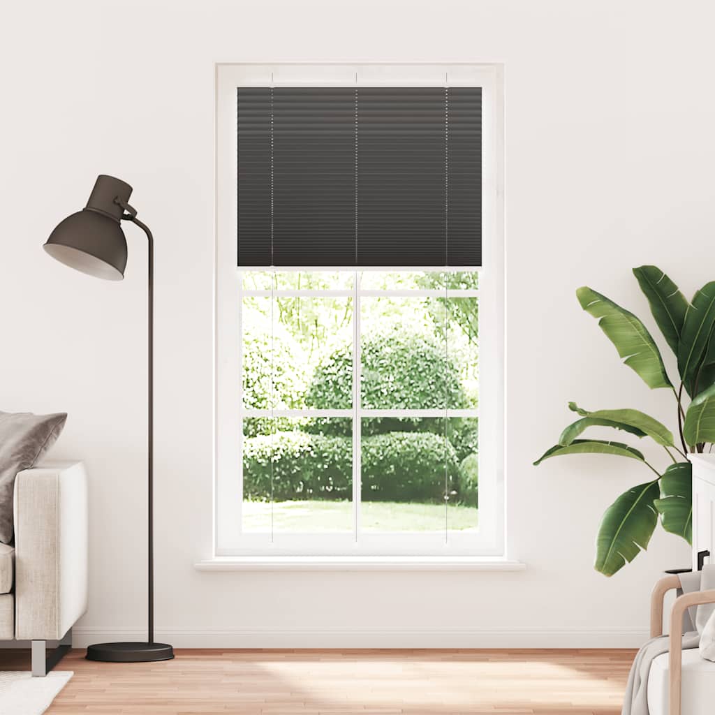 Plissee Schwarz 110x200 cm Stoffbreite 109,4 cm Polyester