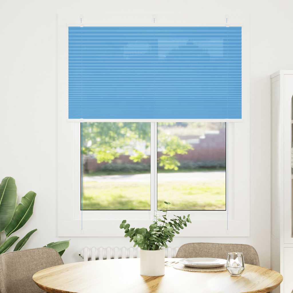 Plissee Blau 110x150 cm Stoffbreite 109,4 cm Polyester