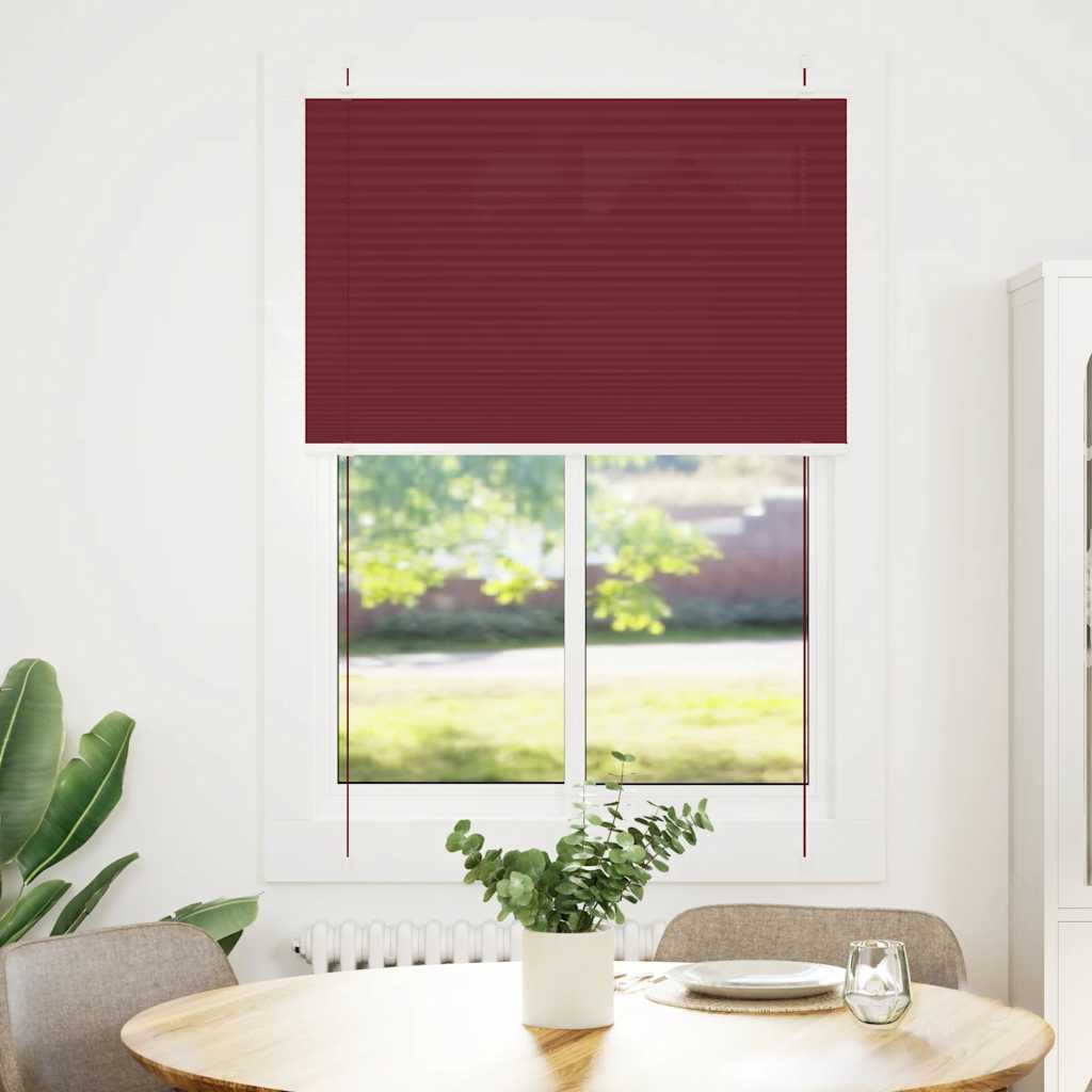 Plissee Bordeauxrot 90x100 cm Stoffbreite 89,4 cm Polyester