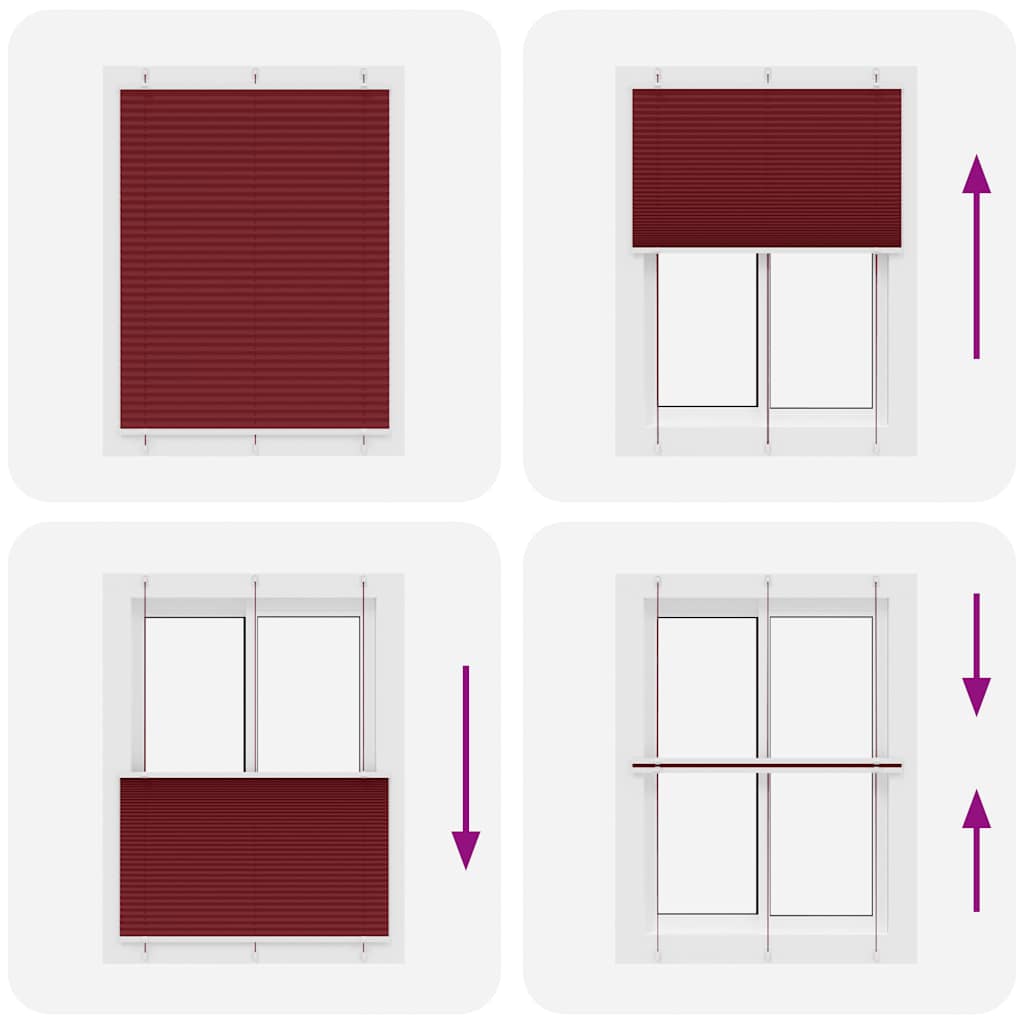 Plissee Bordeauxrot 110x150 cm Stoffbreite 109,4 cm Polyester