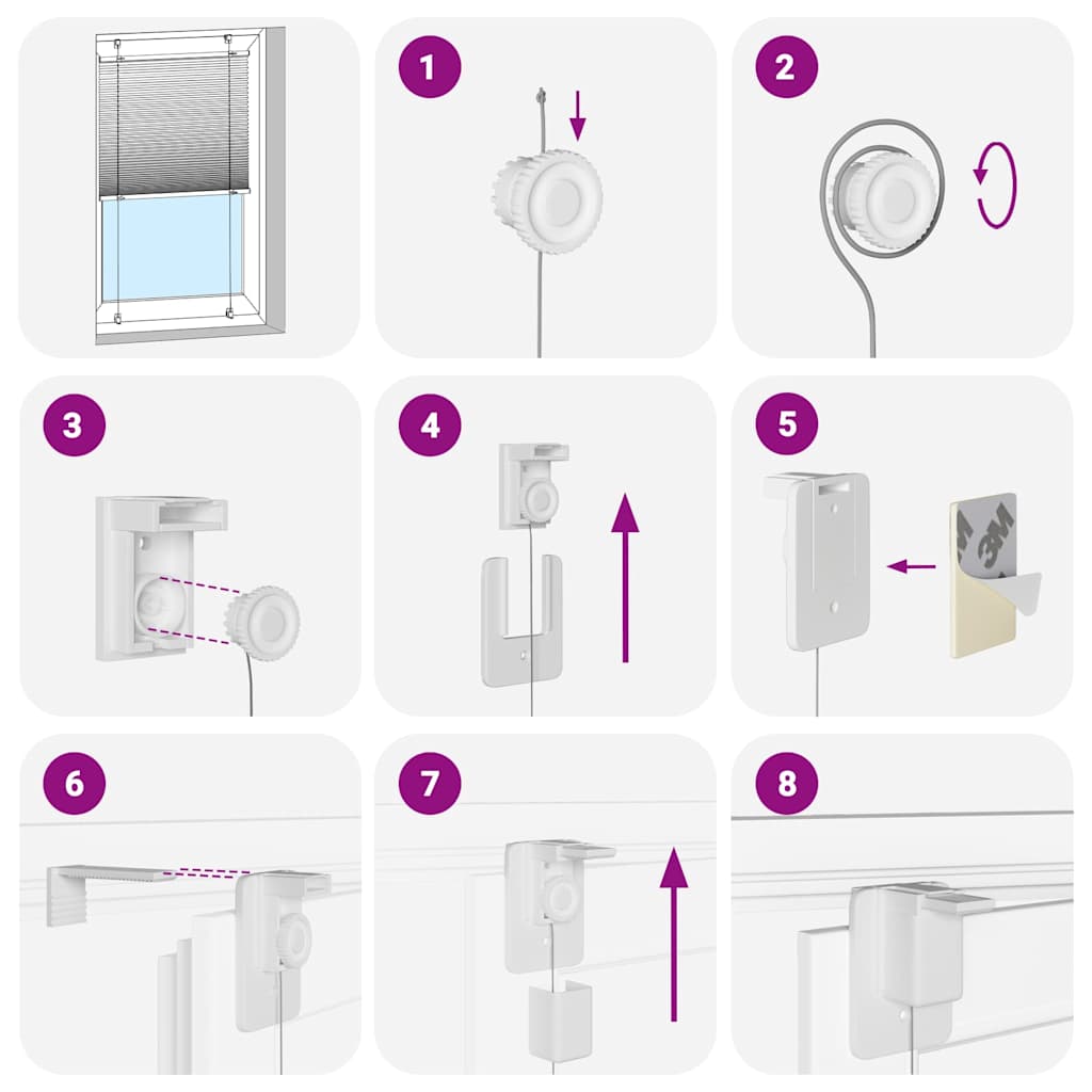Plissee Weiß 55x200 cm Stoffbreite 54,4 cm Polyester