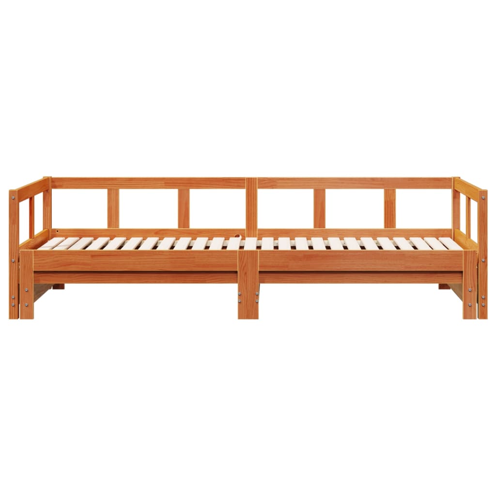 Tagesbett ohne Matratze Wachsbraun 90x200 cm Massivholz Kiefer