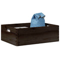 Holzkiste mit Griffen Schwarz 40x30x13 cm Massivholz Kiefer
