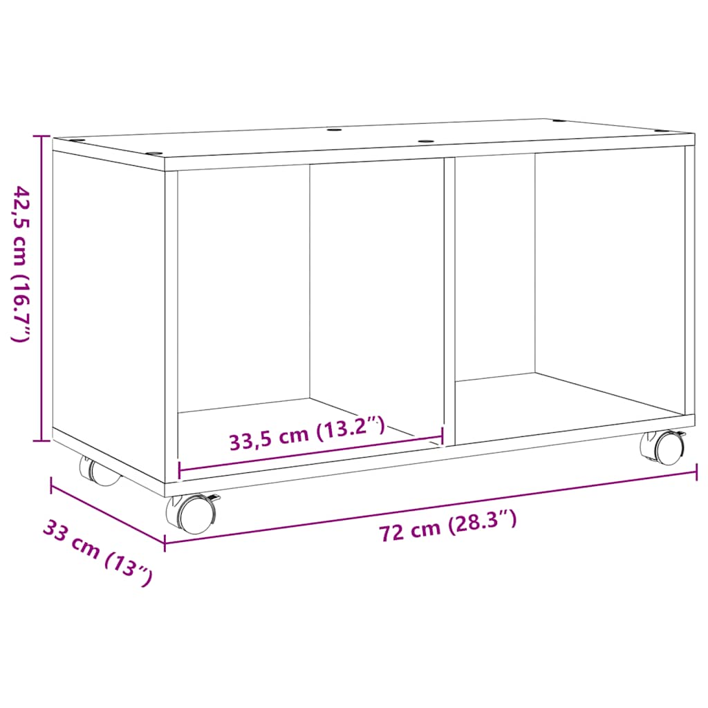 Rollschrank Artisan-Eiche 72x33x42,5 cm Holzwerkstoff