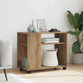 Beistelltisch mit Rollen Artisan-Eiche 70x35x60cm Holzwerkstoff