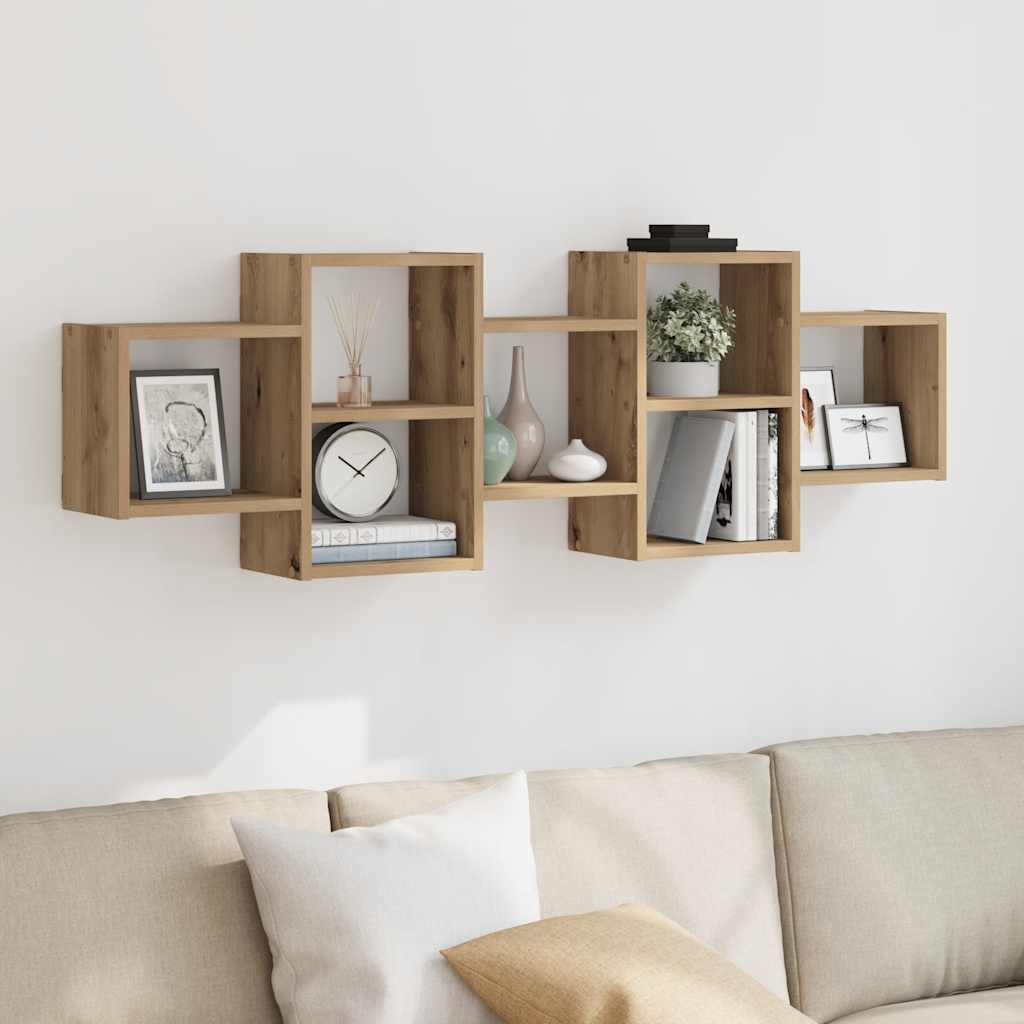 Wandregal Artisan-Eiche 129x18x42 cm Holzwerkstoff