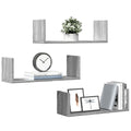 Wandregale 3 Stk. Grau Sonoma 58x18x18 cm Holzwerkstoff