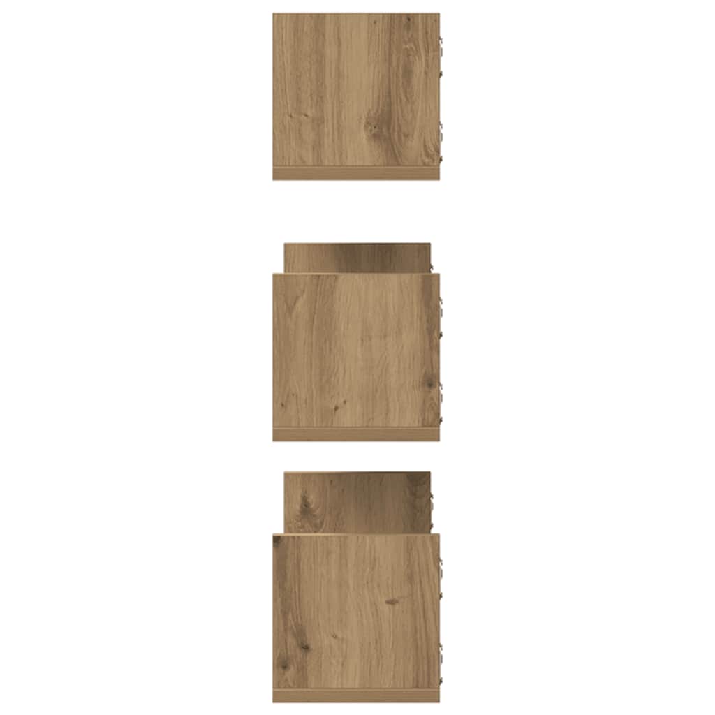 Wandregale 3 Stk. Artisan-Eiche 58x18x18 cm Holzwerkstoff