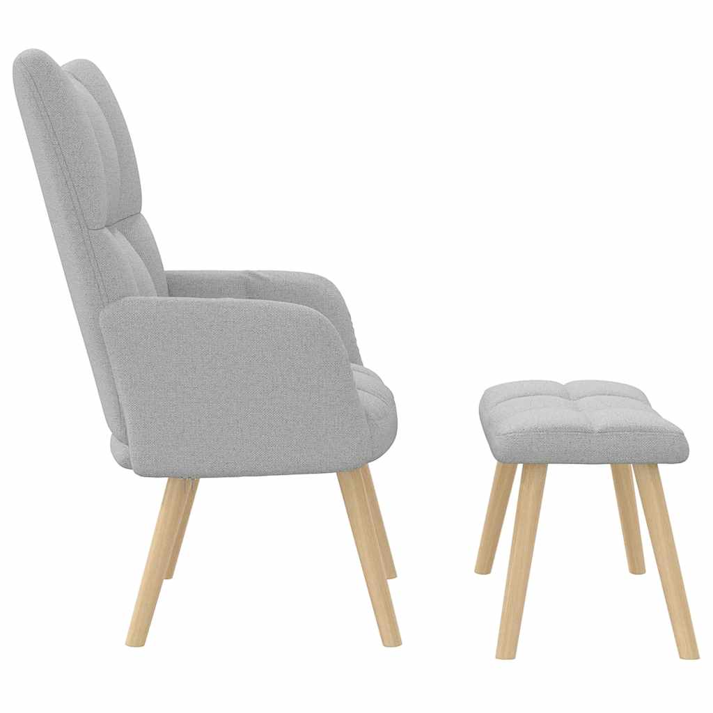 Relaxsessel mit Fußhocker Wolkengrauer Stoff