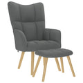 Relaxsessel mit Hocker Dunkelgrau Stoff