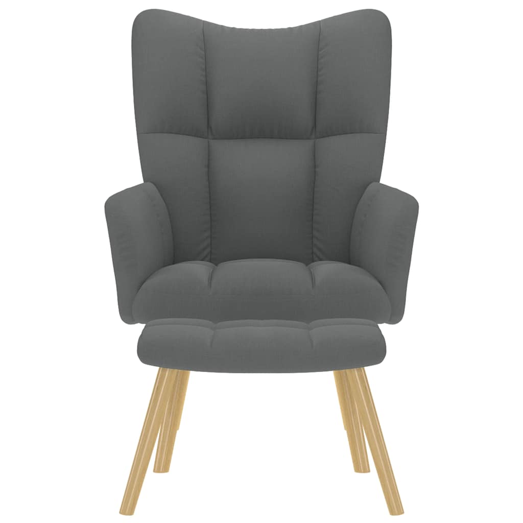 Relaxsessel mit Hocker Dunkelgrau Stoff