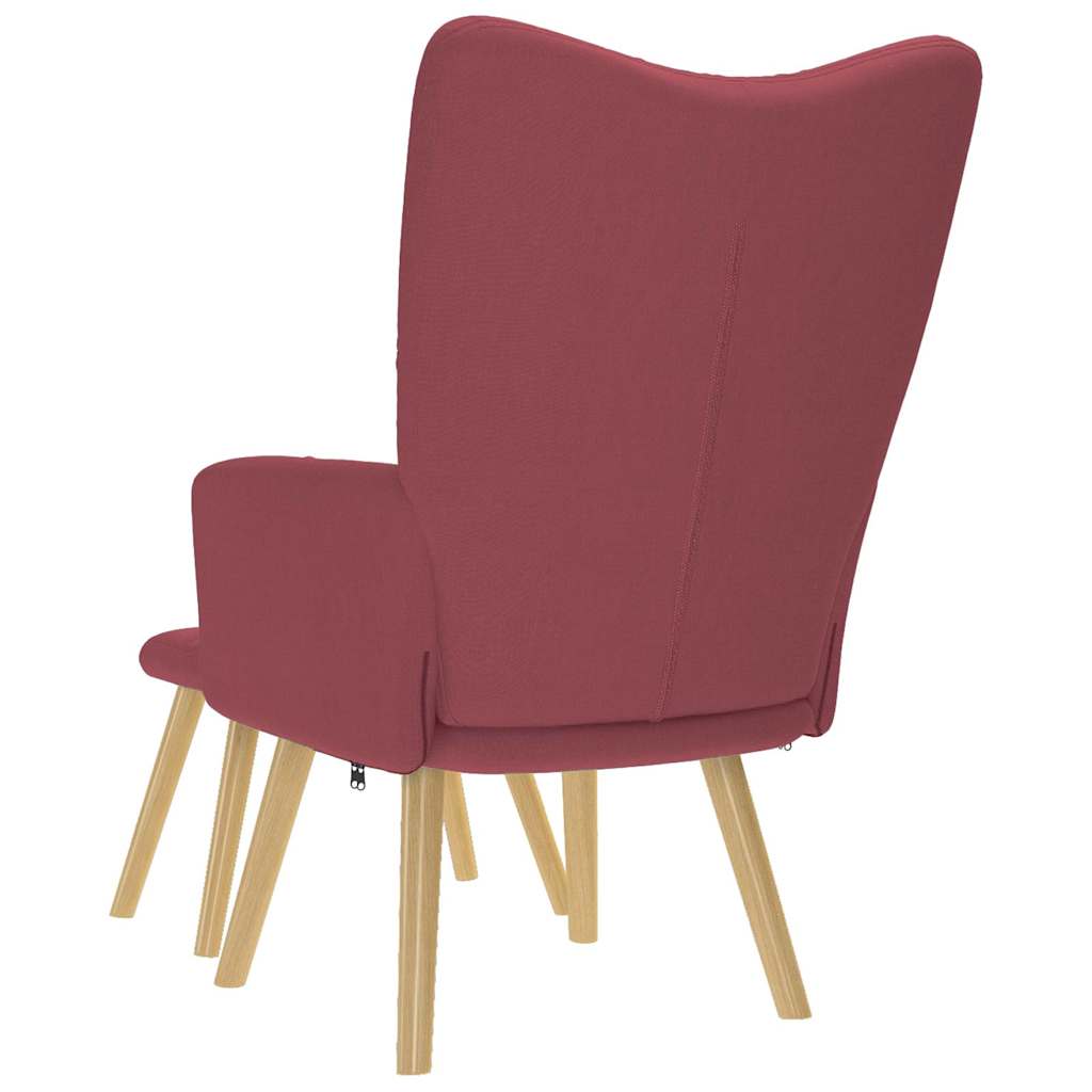 Relaxsessel mit Hocker Weinrot Stoff