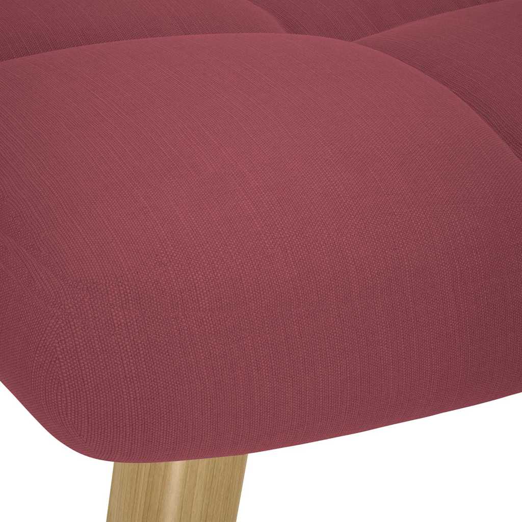 Relaxsessel mit Hocker Weinrot Stoff