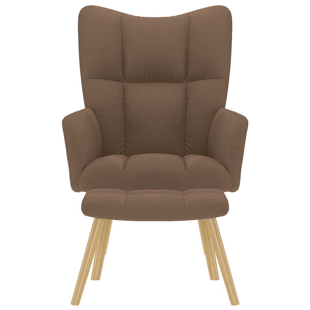Relaxsessel mit Hocker Braun Stoff