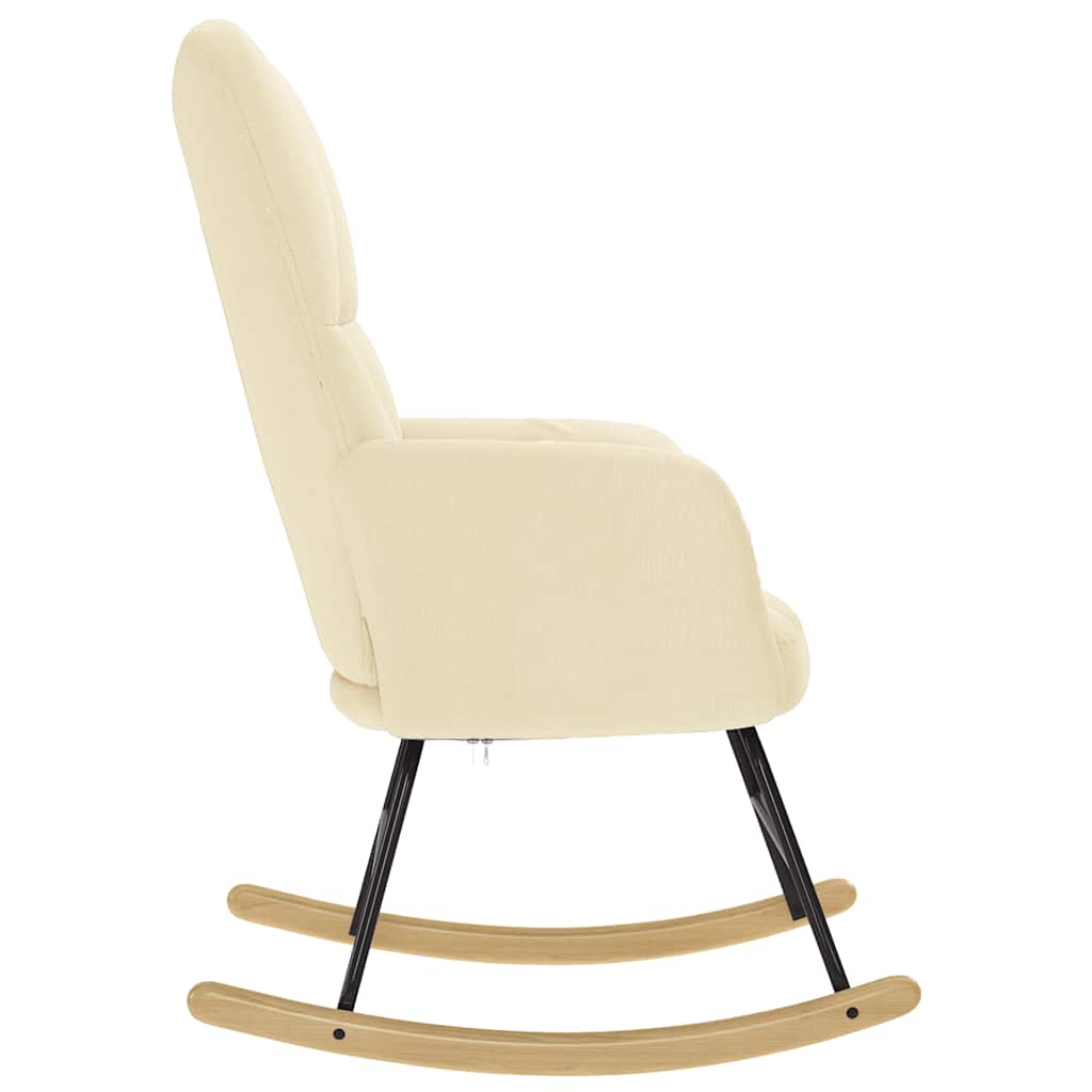 Schaukelstuhl Creme Stoff