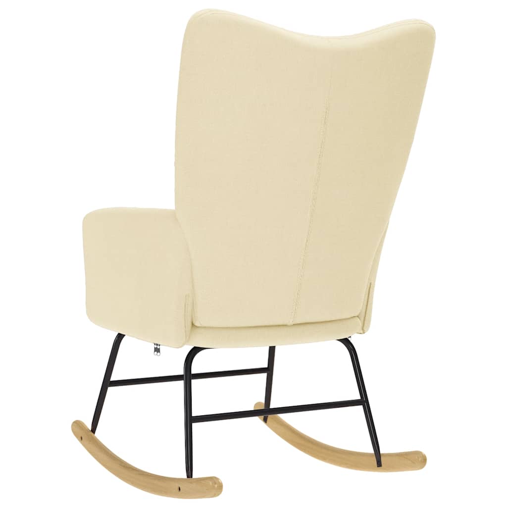 Schaukelstuhl Creme Stoff