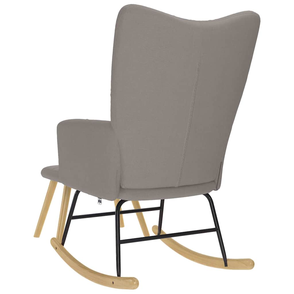 Schaukelstuhl mit Fußhocker Taupe Stoff