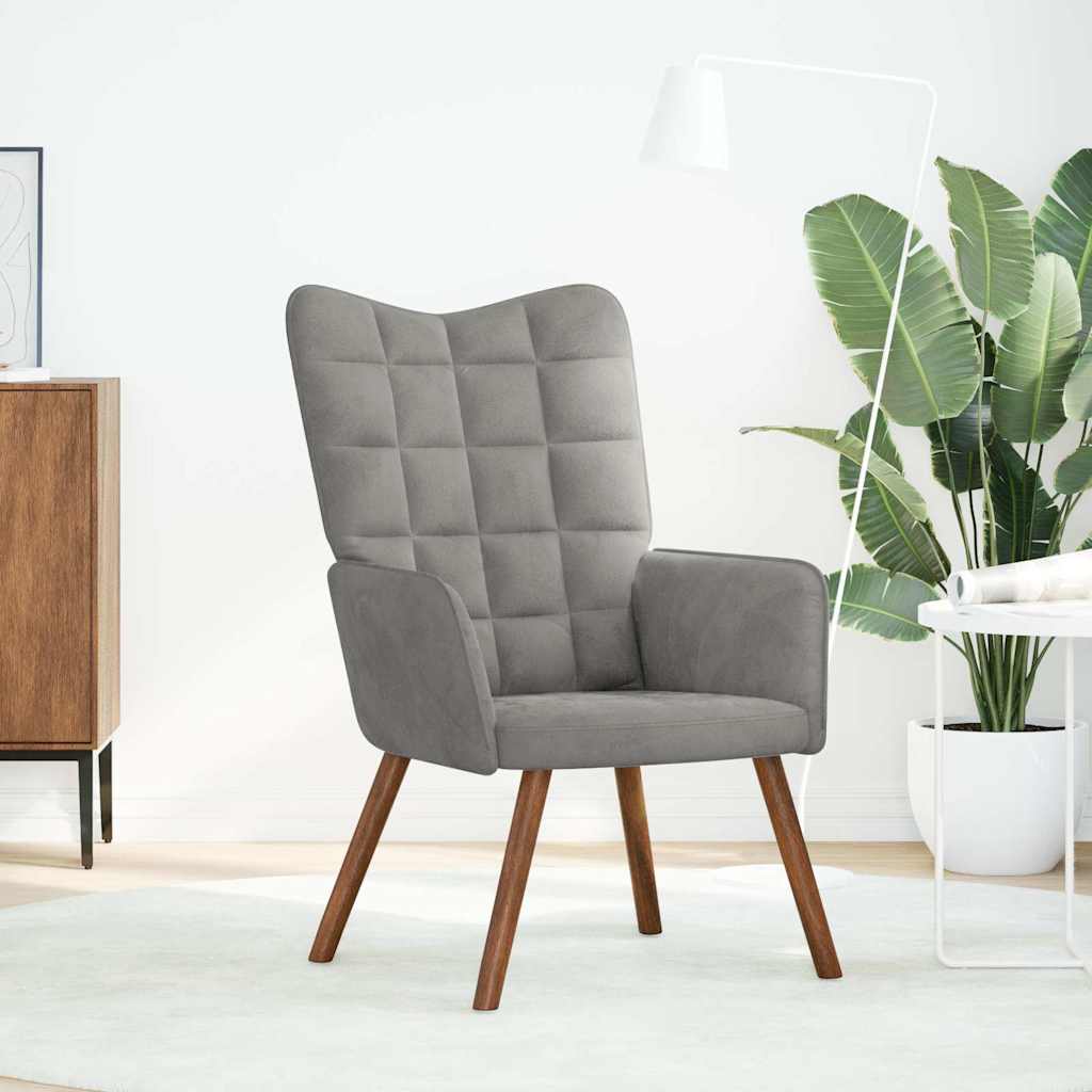 Relaxsessel Hellgrau Samt