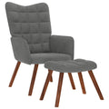 Relaxsessel mit Hocker Dunkelgrau Samt