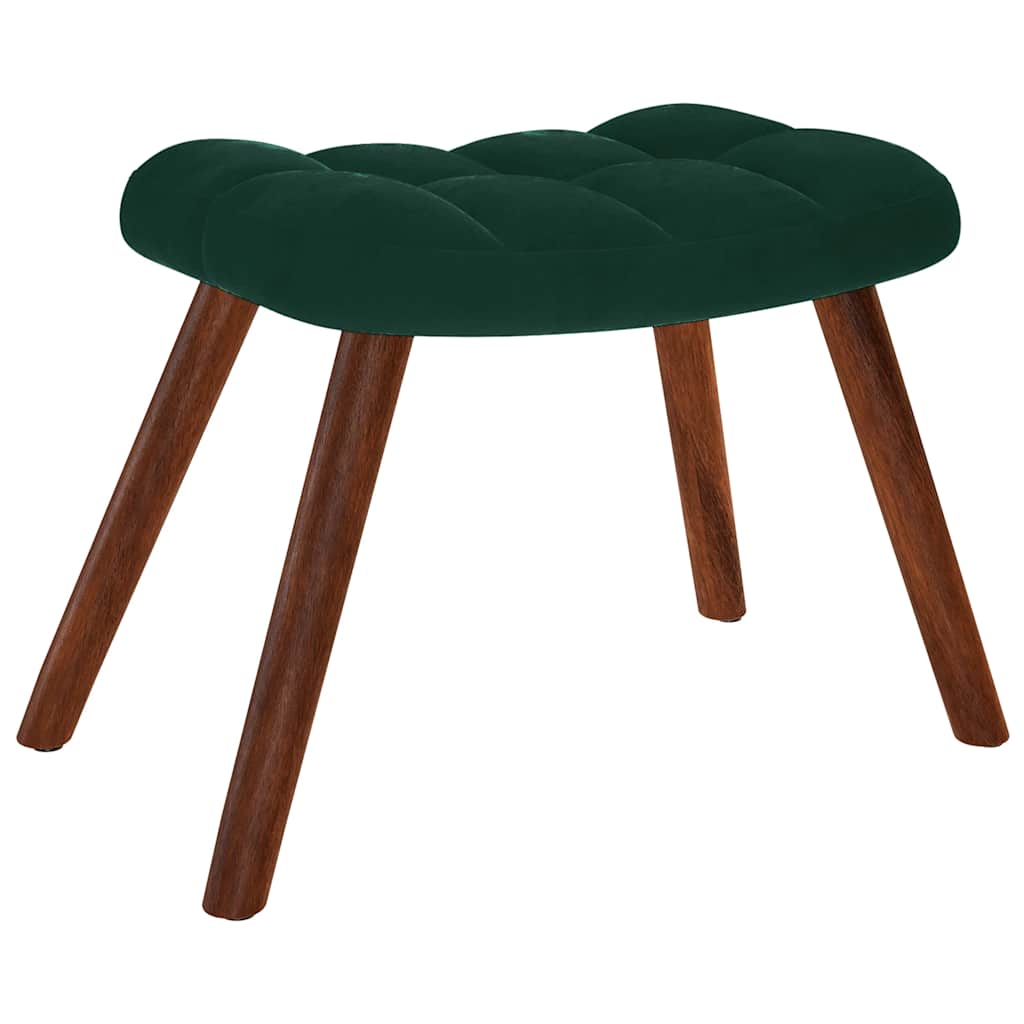 Relaxsessel mit Hocker Dunkelgrün Samt
