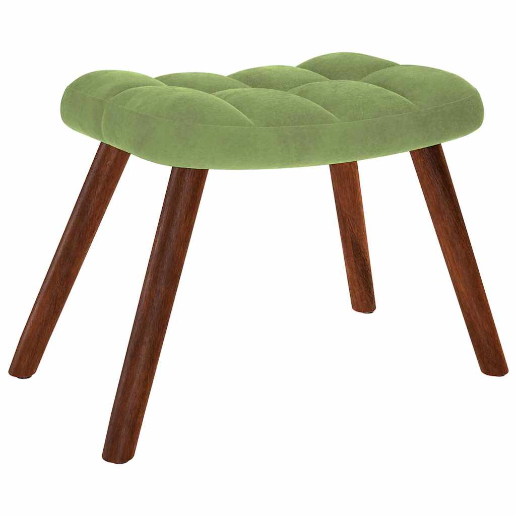 Relaxsessel mit Hocker Hellgrün Samt