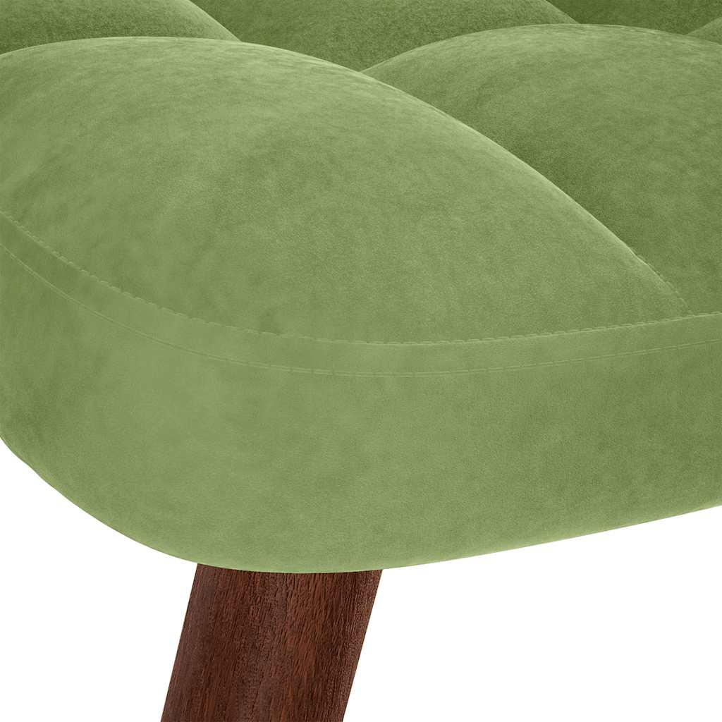 Relaxsessel mit Hocker Hellgrün Samt