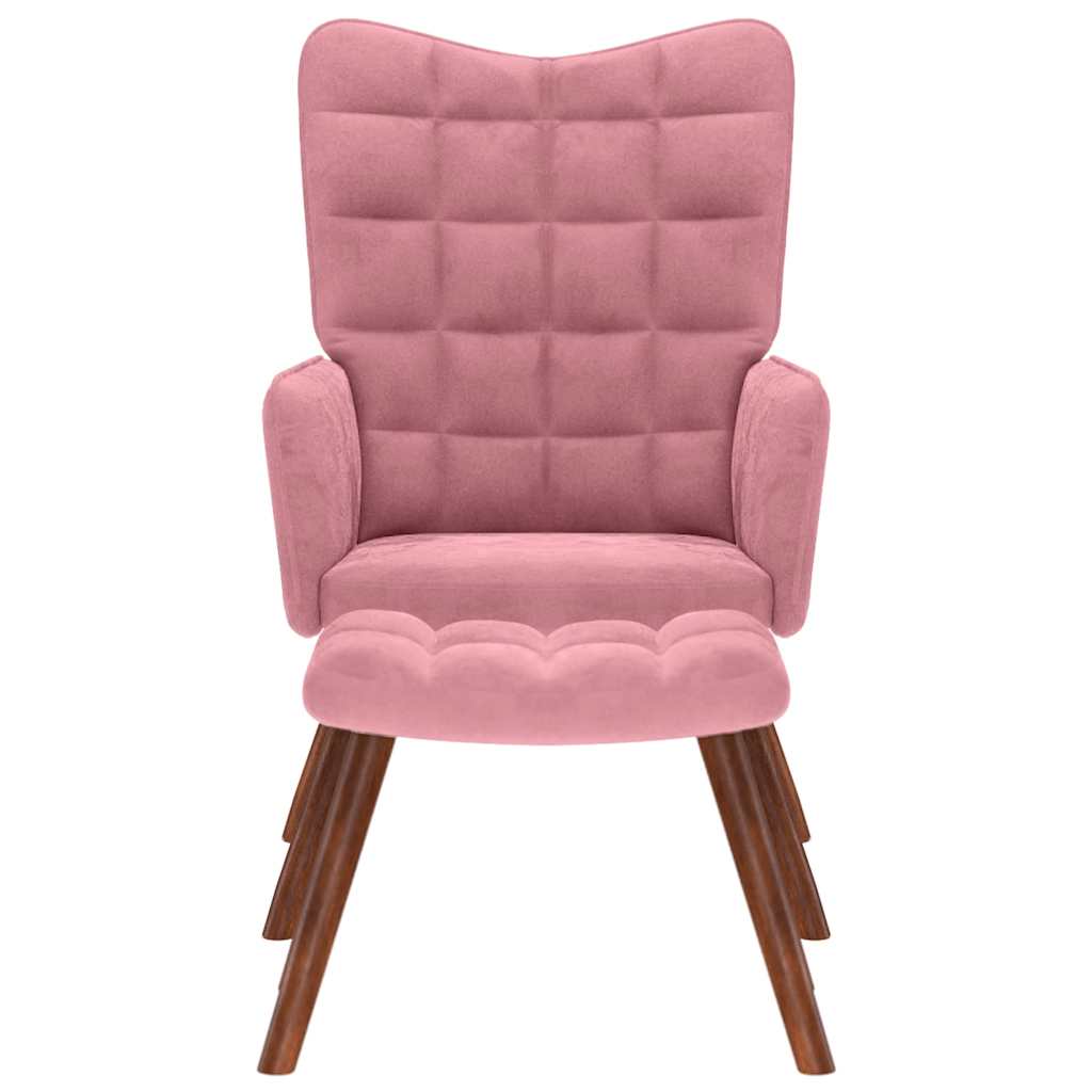 Relaxsessel mit Hocker Rosa Samt