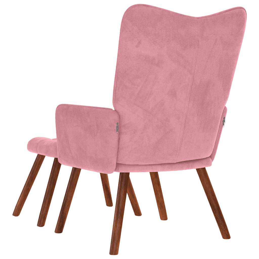 Relaxsessel mit Hocker Rosa Samt