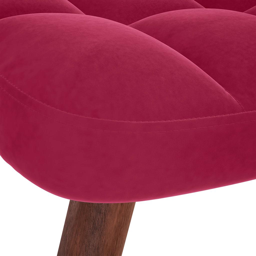 Relaxsessel mit Hocker Weinrot Samt