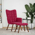 Relaxsessel mit Hocker Weinrot Samt