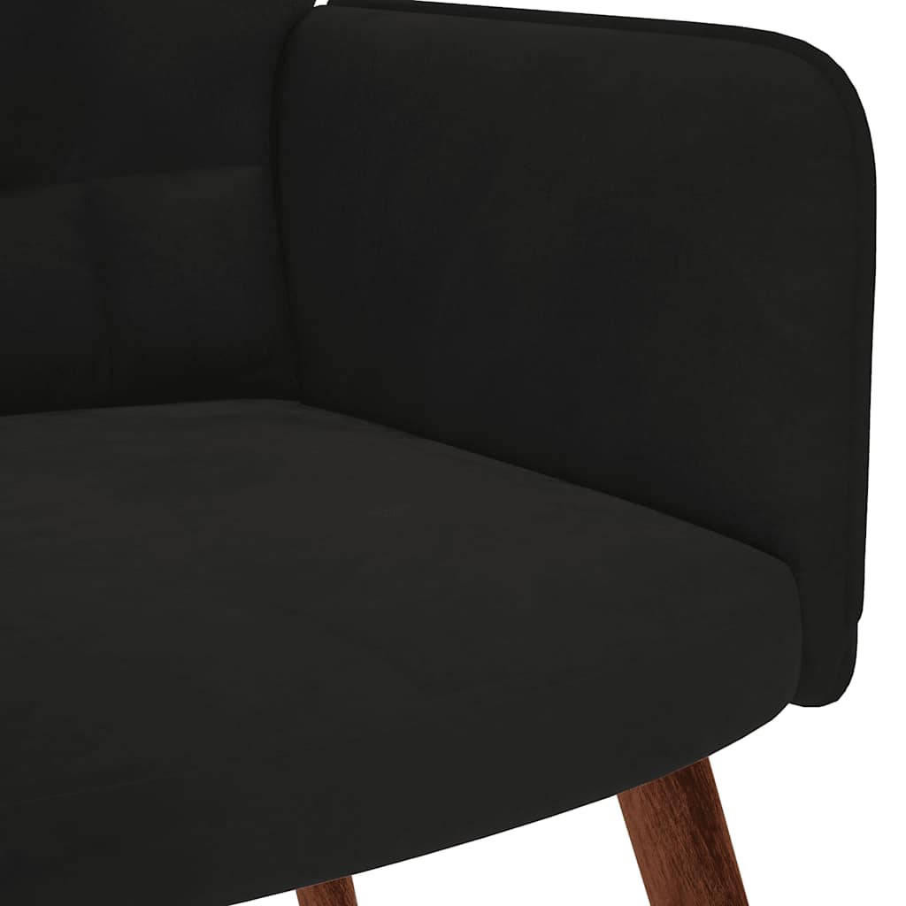 Relaxsessel mit Hocker Schwarzer Samt