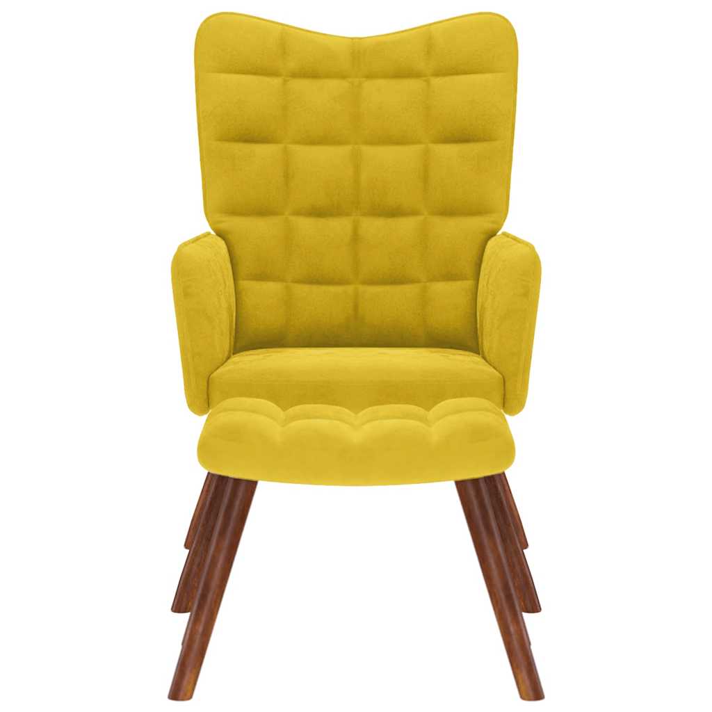 Relaxsessel mit Hocker Gelber Samt