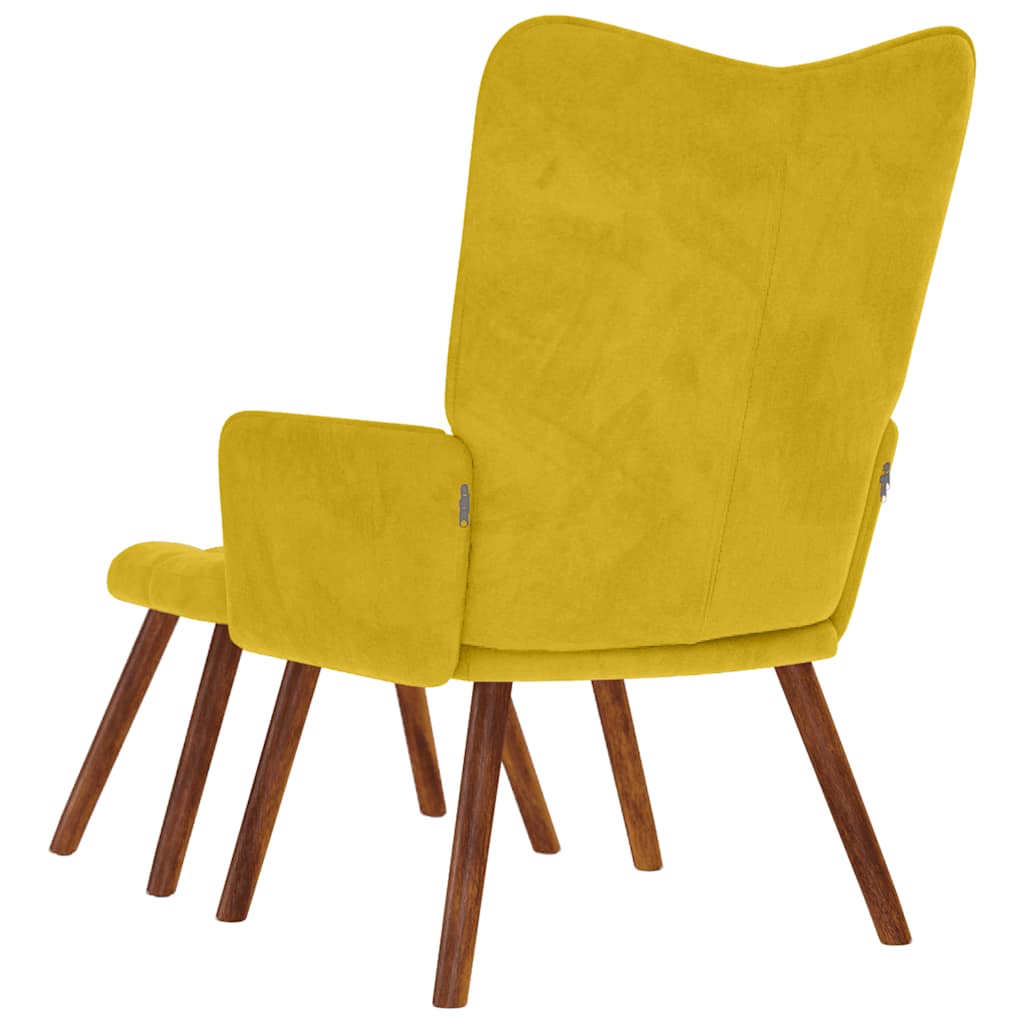 Relaxsessel mit Hocker Gelber Samt