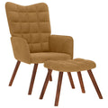 Relaxsessel mit Hocker Braun Samt