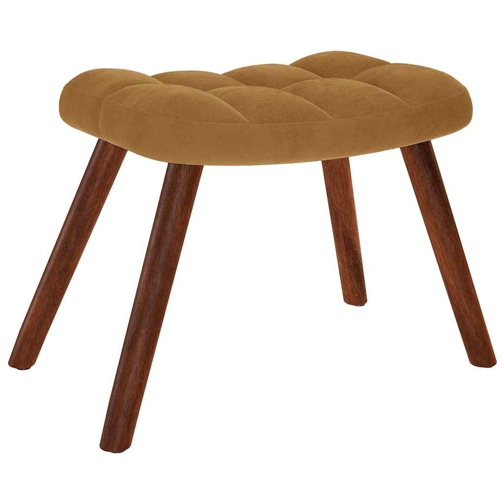 Relaxsessel mit Hocker Braun Samt