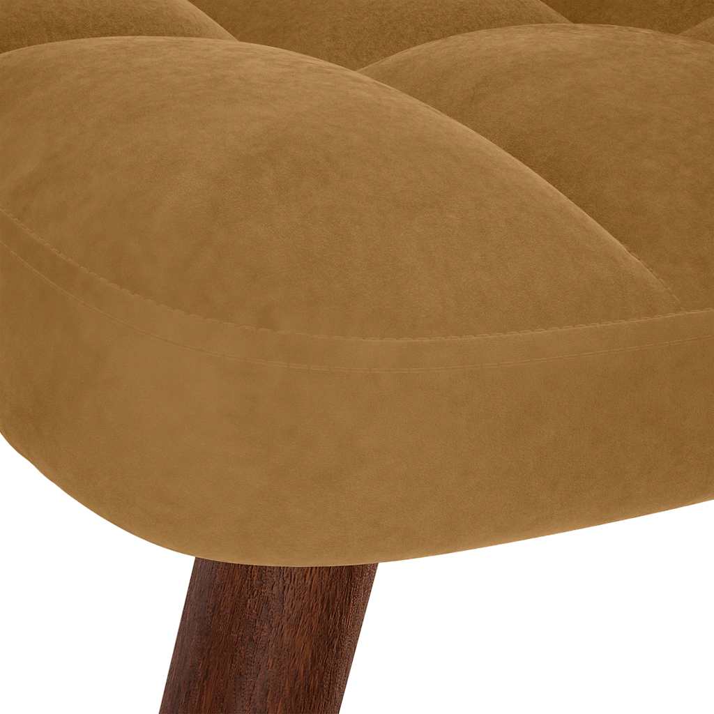 Relaxsessel mit Hocker Braun Samt