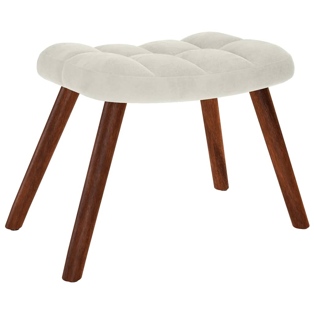 Relaxsessel mit Hocker Creme Samt