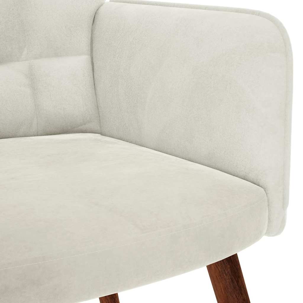 Relaxsessel mit Hocker Creme Samt