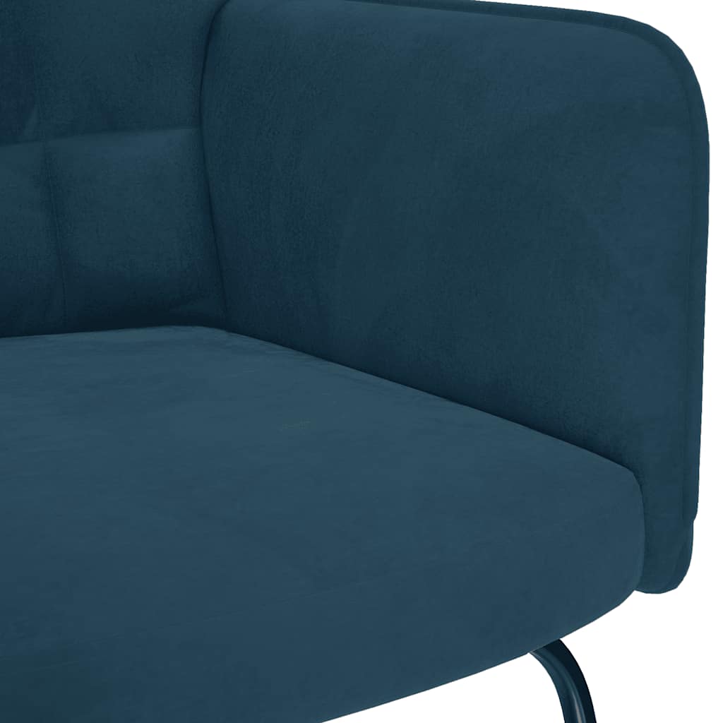Schaukelstuhl mit Hocker Blauer Samt