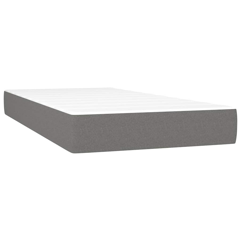 Taschenfederkernmatratze für Kinder Mittel Dunkelgrau 80x160 cm Stoff
