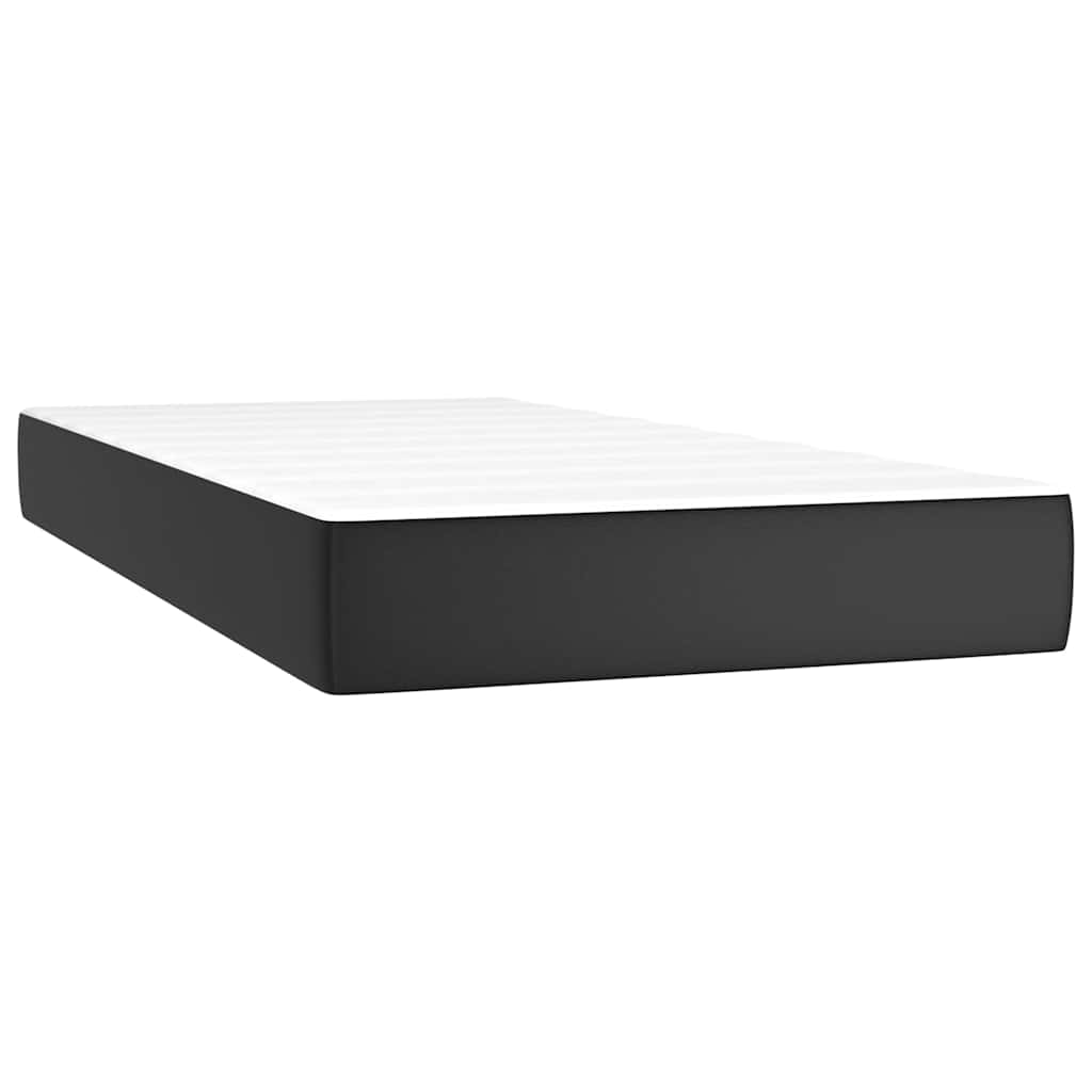 Taschenfederkernmatratze für Kinder Mittel Schwarz 80x160cm Kunstleder