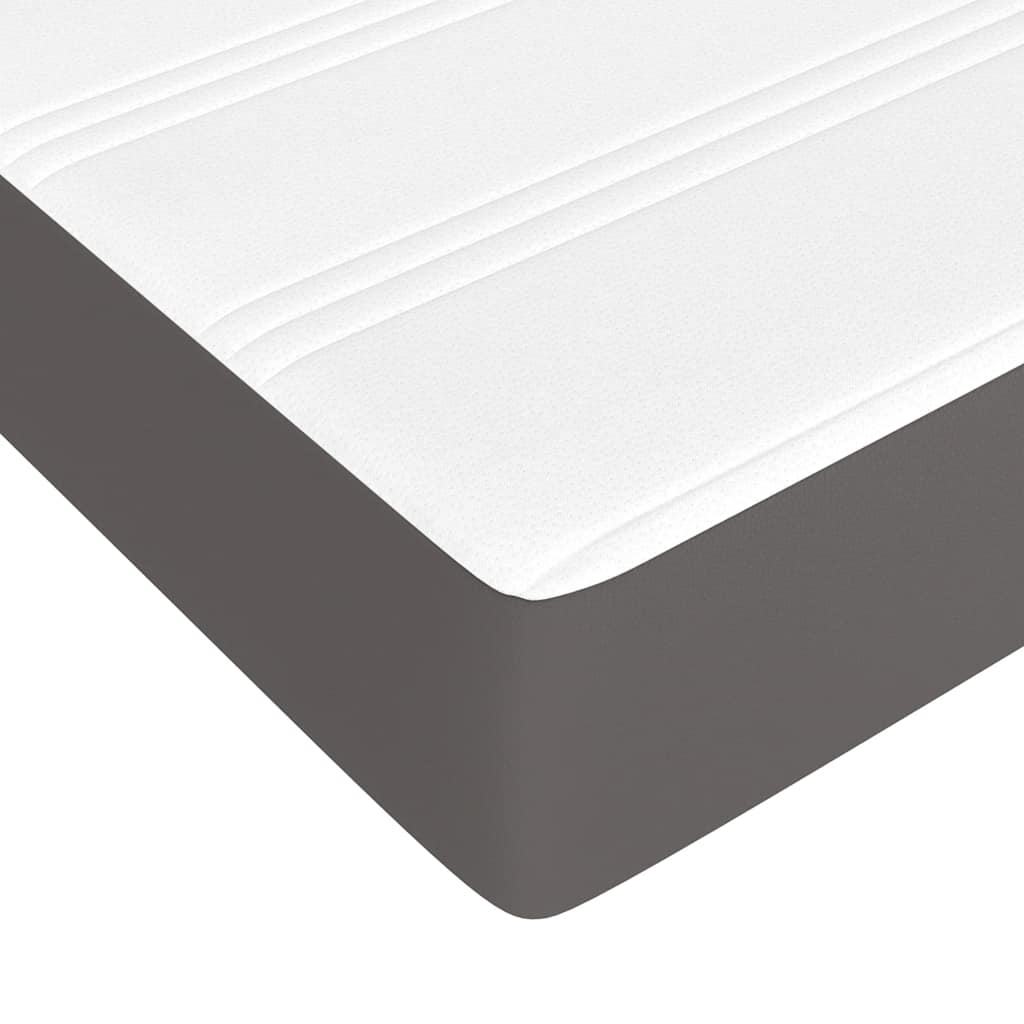 Taschenfederkernmatratze für Kinder Mittel Grau 80x160 cm Kunstleder