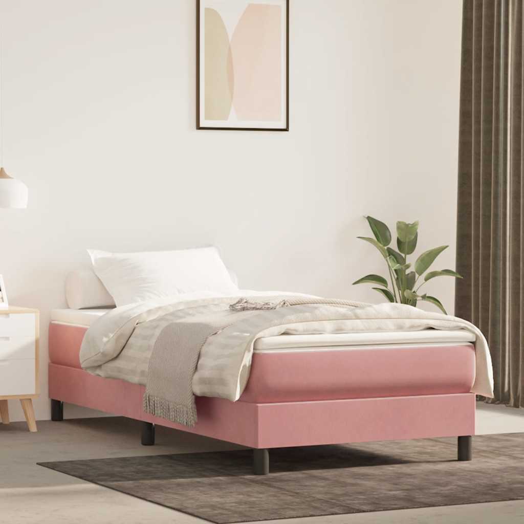 Taschenfederkernmatratze für Kinder Mittel Rosa 80x160 cm Samt
