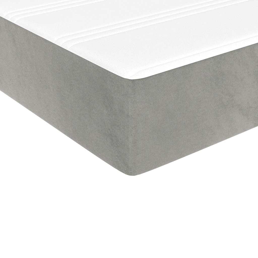 Taschenfederkernmatratze Mittel Hellgrau 80x210x20 cm Samt