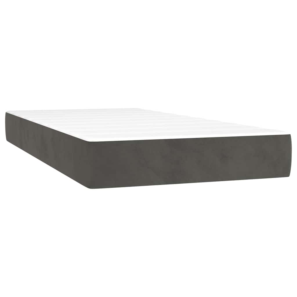 Taschenfederkernmatratze Mittel Dunkelgrau 80x210x20 cm Samt