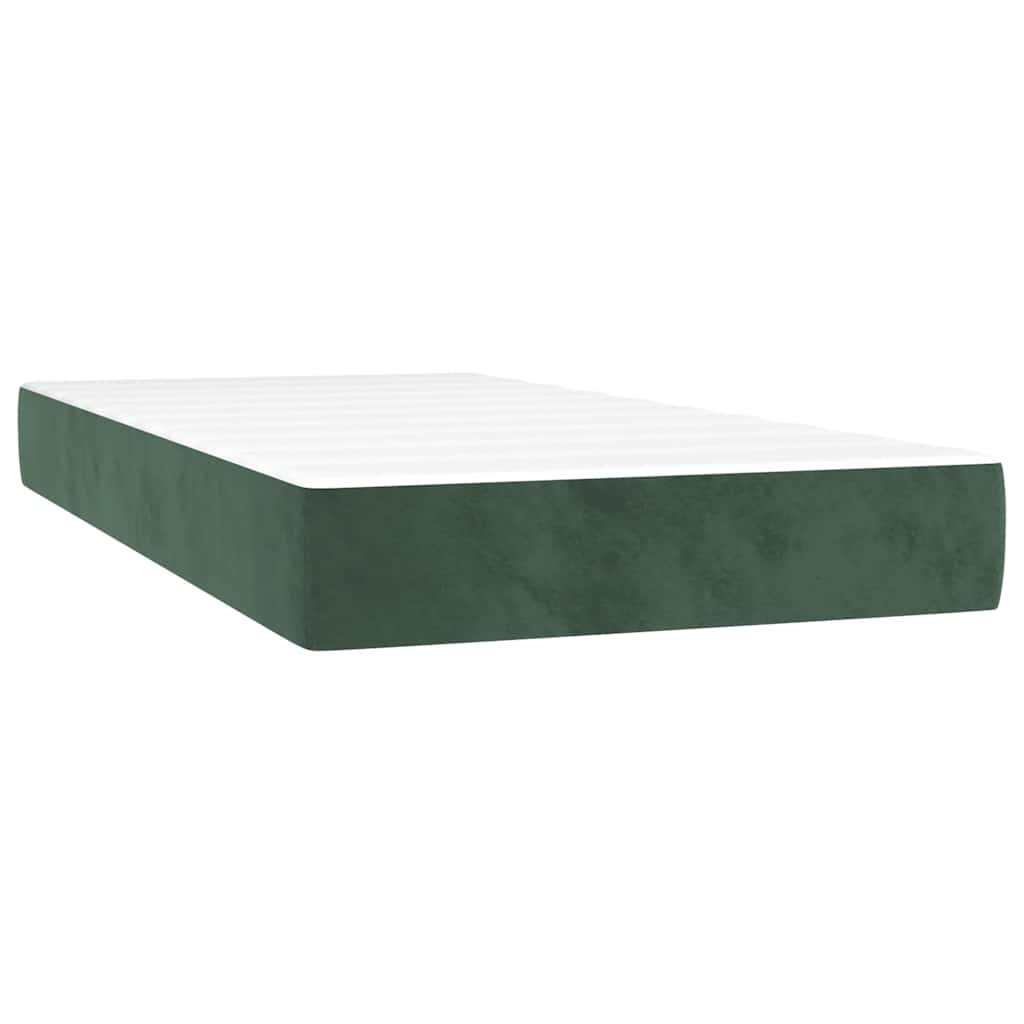Taschenfederkernmatratze Mittel Dunkelgrün 80x210x20 cm Samt