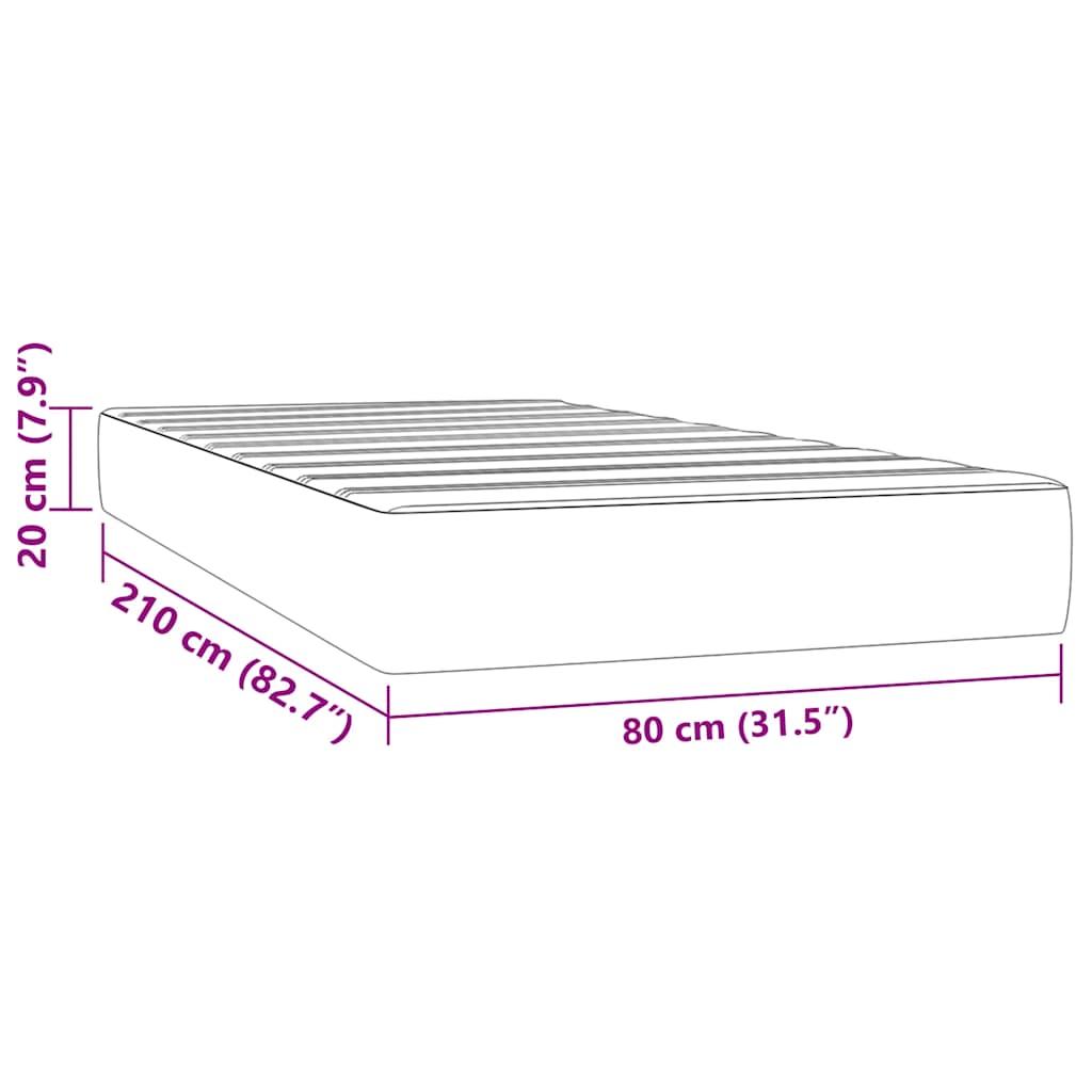 Taschenfederkernmatratze Mittel Rosa 80x210x20 cm Samt