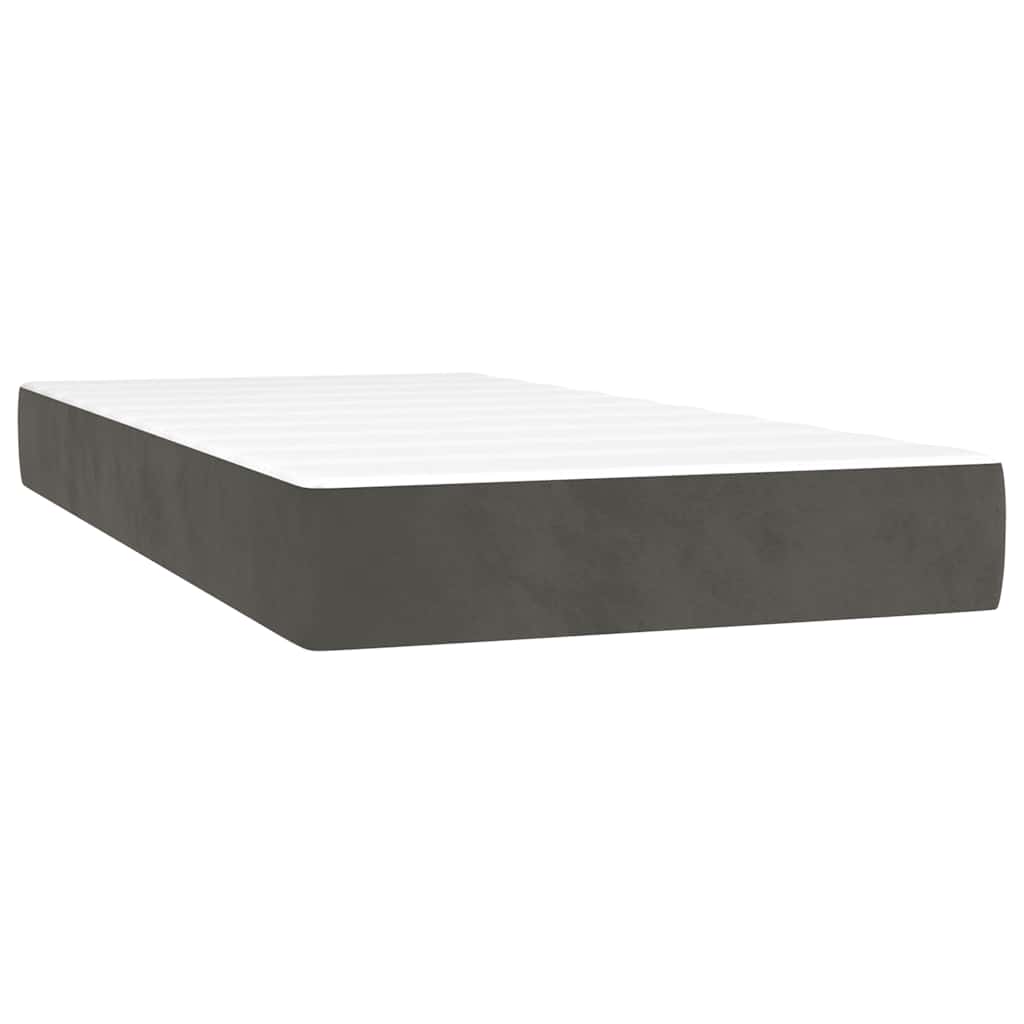 Taschenfederkernmatratze Mittel Dunkelgrau 90x210x20 cm Samt