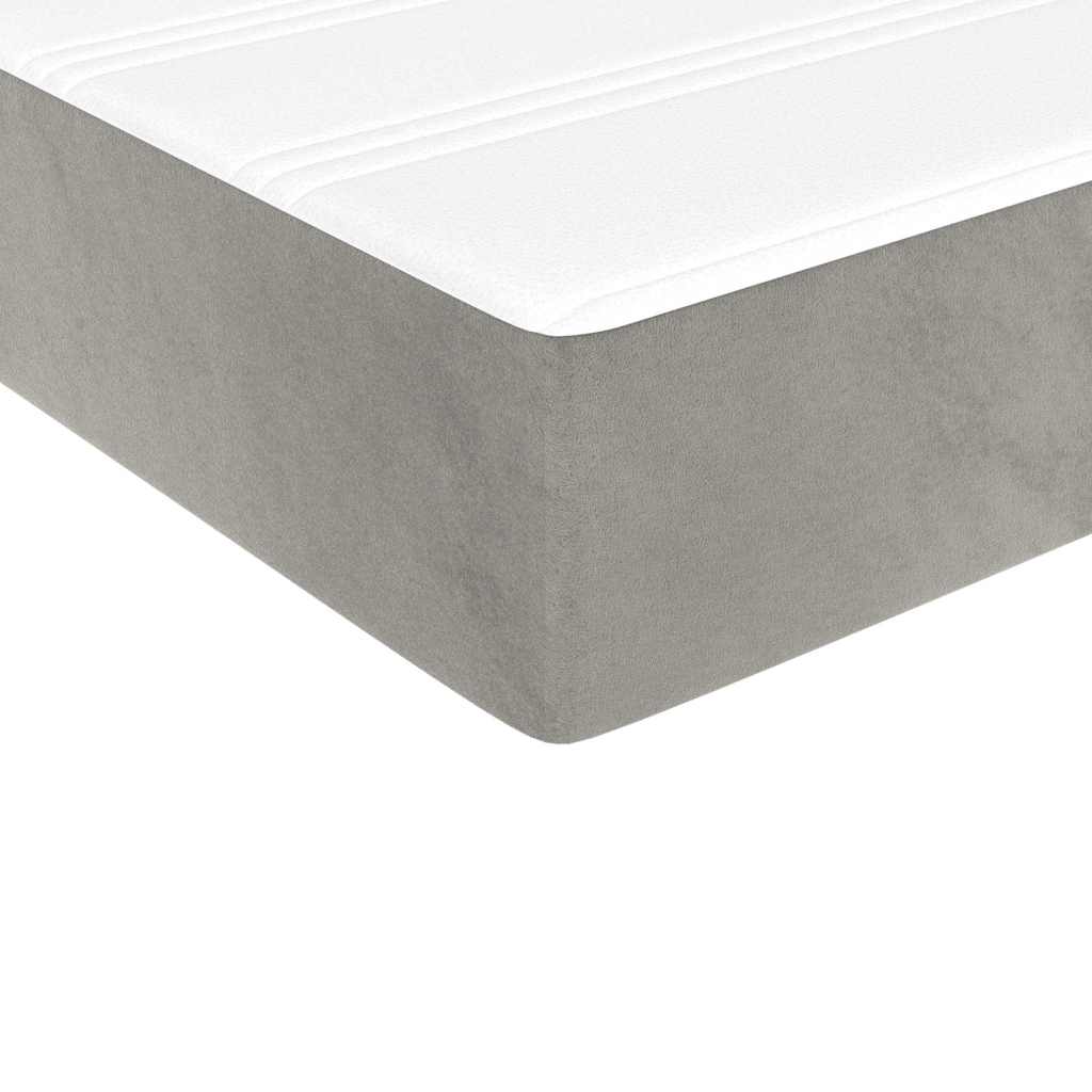 Taschenfederkernmatratze Mittel Hellgrau 100x210x20 cm Samt