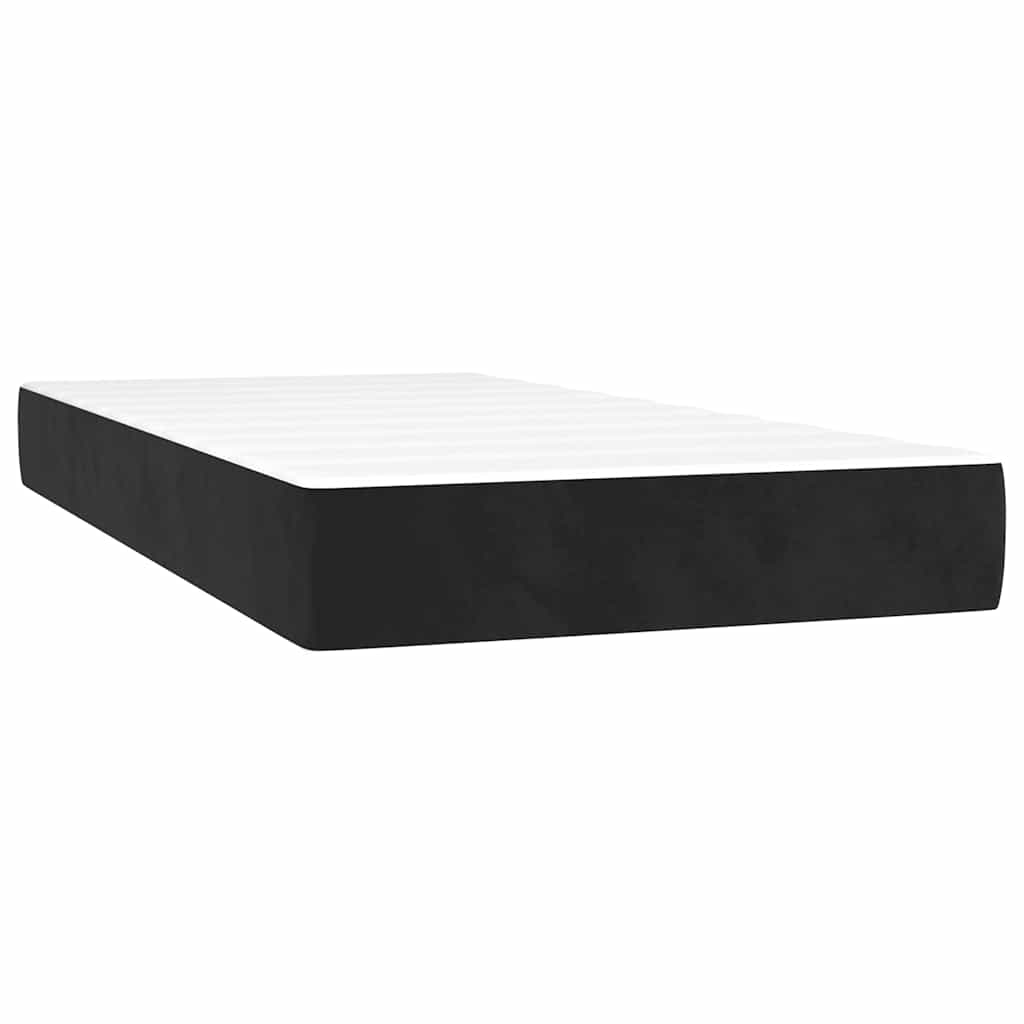 Taschenfederkernmatratze Mittel Schwarz 100x210x20 cm Samt